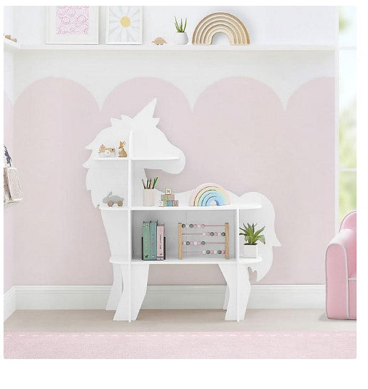 Delta Children Unicorn Shaped Bookcase, White