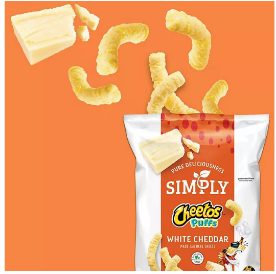 Cheetos Simply Puffs Cheese Flavored Snacks White Cheddar (10.5 oz.)(2 PK)