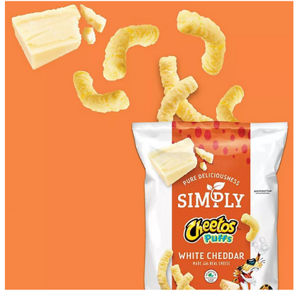 Cheetos Simply Puffs Cheese Flavored Snacks White Cheddar (10.5 oz.)(2 PK)