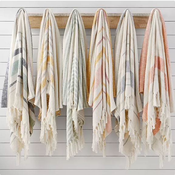 Member's Mark Woven Cotton Throw with Tassels, 60" x 70" (Assorted Colors)