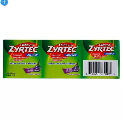 Children's Zyrtec Antihistamine Allergy Liquid, Grape (4 fl. oz., 3 pk.)