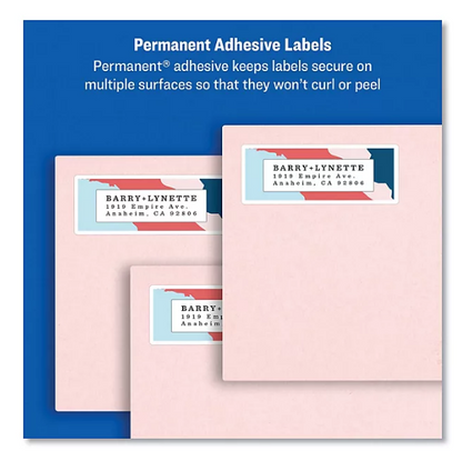 Avery Easy Peel Address Labels w/ Sure Feed Technology, Laser Printers, White, 100 Sheets/Box