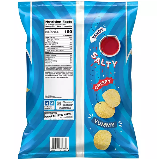 Lay's Salt and Vinegar Flavored Potato Chips (16 oz.)