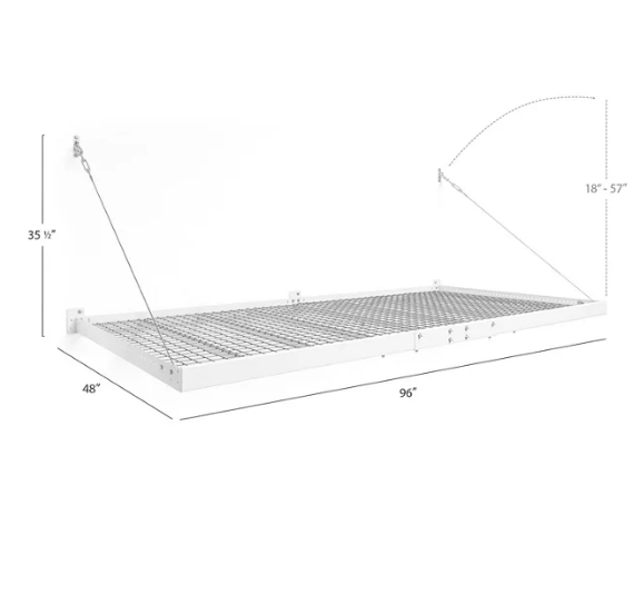 NewAge Products Pro Series 4' x 8' Wall-Mounted Steel Shelf