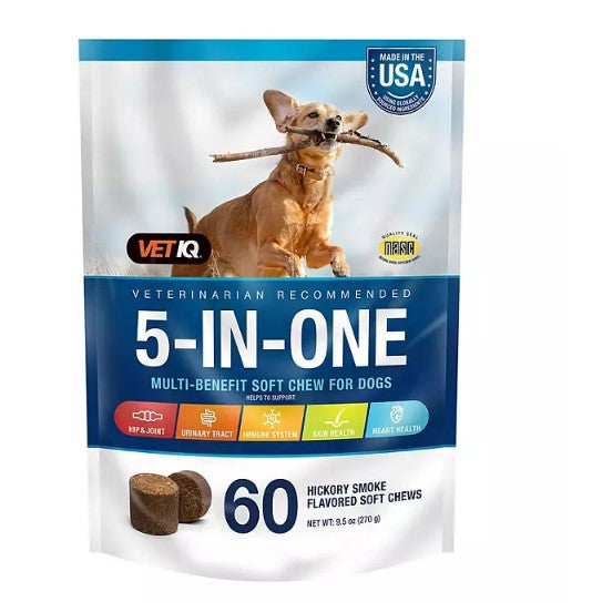 VETIQ 5-In-One Multi-Benefit Soft Dog Chews, Hickory Smoke Flavored (60 ct., 2 pk.)