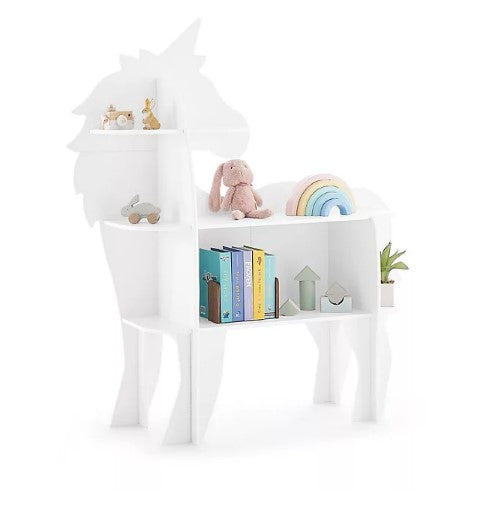 Delta Children Unicorn Shaped Bookcase, White