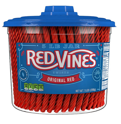 RED VINES Twists Original Red Licorice Bulk Candy Jar (5 lbs.)