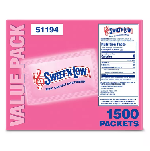 Sweet'N Low Zero-Calorie Sweetener Packets (1,500 ct.)