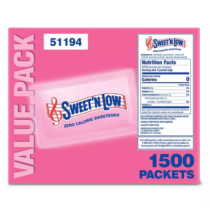 Sweet'N Low Zero-Calorie Sweetener Packets (1,500 ct.)