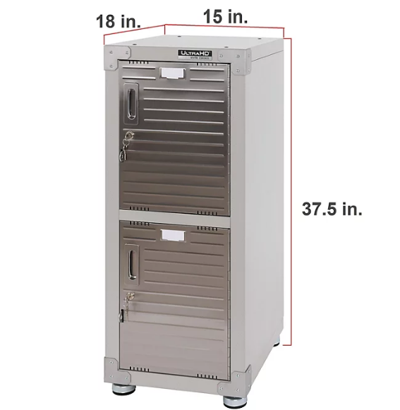 Seville Classics UltraHD 4-Door Stackable Locker Cabinets, 15" W x 18" D x 73.9" H