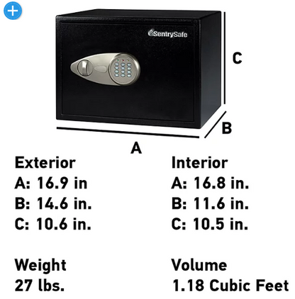 SentrySafe - Security Safe - 1.2 Cubic Feet