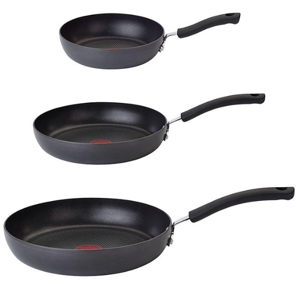 T-fal Ultimate Hard Anodized Nonstick 3-Piece Fry Pan Set