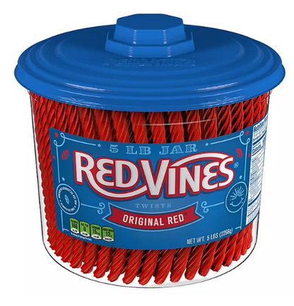 RED VINES Twists Original Red Licorice Bulk Candy Jar (5 lbs.)