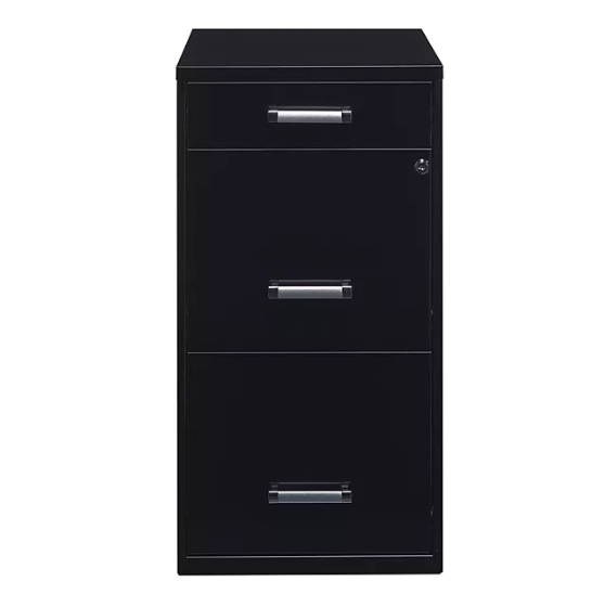 Hirsh 3-Drawer Letter Width Vertical File Cabinet with Pencil Drawer, Black