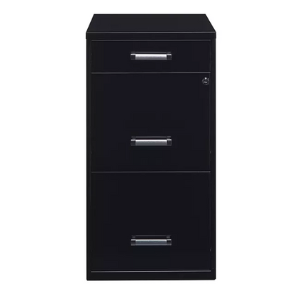 Hirsh 3-Drawer Letter Width Vertical File Cabinet with Pencil Drawer, Black