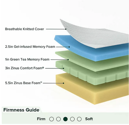 Zinus Night Therapy Gel Infused 12" Memory Foam Mattress