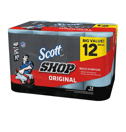 Scott Shop Towels Original (55 sheets/roll, 12 rolls)