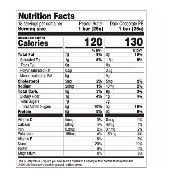 Perfect Bar Protein Bar, Peanut Butter and Chocolate Chip (18 ct.)