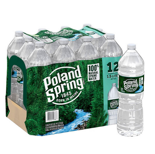 Poland Spring 100% Natural Spring Water (1.5L, 12 pk.)