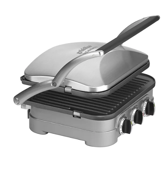 Cuisinart Electric Griddler 5-in-1 Functionality, Stainless Steel