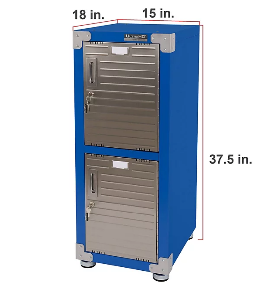 Seville Classics UltraHD 4-Door Stackable Locker Cabinets, 15" W x 18" D x 73.9" H