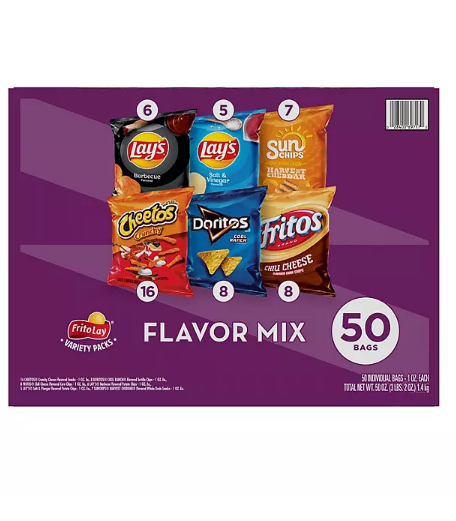 Frito-Lay Flavor Mix Chips and Snacks Variety Pack (50 pk.)