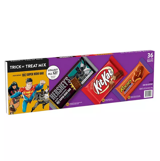 HERSHEY'S, KIT KAT and REESE'S Milk Chocolate Assortment Full Size, Halloween Candy Bars Bulk Variety Box (51 oz., 36 ct.)