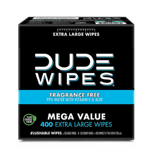 DUDE Wipes, Flushable Wipes, Extra Large, Fragrance-Free Wipes (400 ct.)