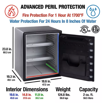 SentrySafe SFW205EVB XX-Large Digital Fire/Water Safe, 2.0 cu. ft.