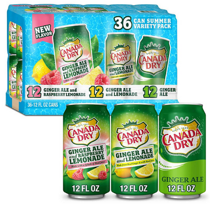 Canada Dry Ginger Ale Summer Variety Pack (12 fl. oz., 36 pk.)