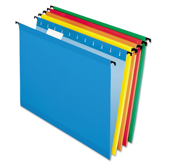 Pendaflex 1/5 Tab SureHook Hanging File Folders, Assorted Colors (Letter, 20 ct.)