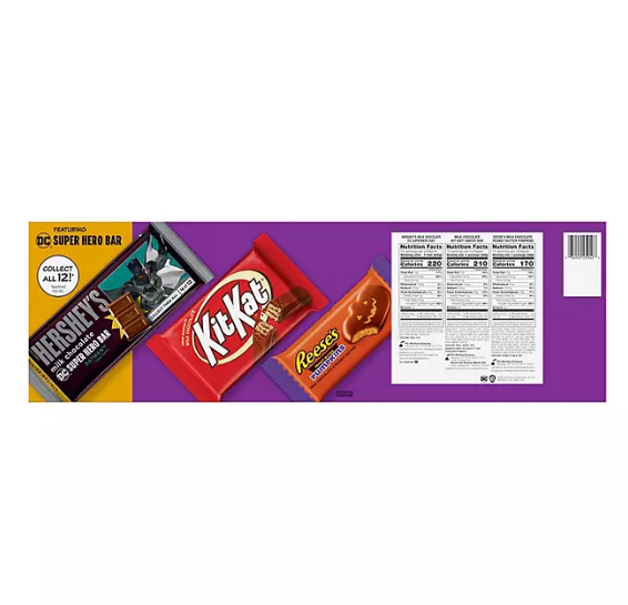 HERSHEY'S, KIT KAT and REESE'S Milk Chocolate Assortment Full Size, Halloween Candy Bars Bulk Variety Box (51 oz., 36 ct.)