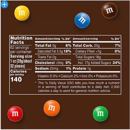 M&M'S Milk Chocolate Candy Bulk Jar (62 oz.)