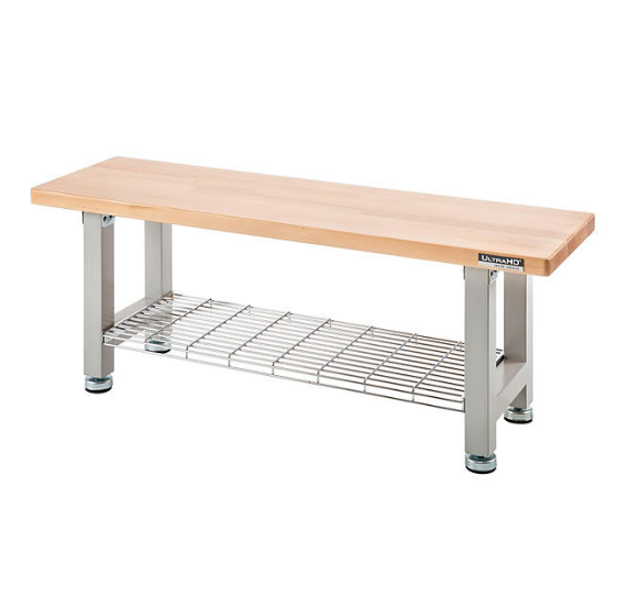 UltraHD 48" Wood Seating Bench with Storage Shelf