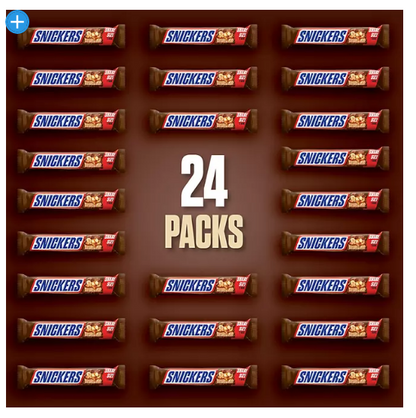 Snickers Chocolate Candy Bars Share Size Bulk Pack (3.29 oz., 24 ct.)