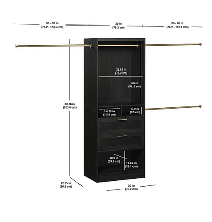 Scott Living Closet Organizer, 8.5 ft to 12 ft Wide