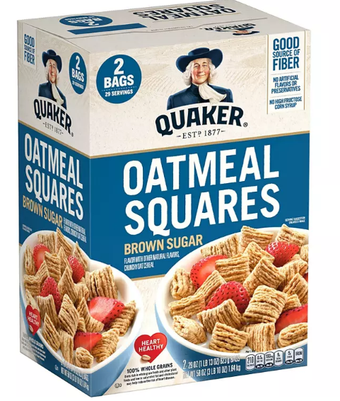 Quaker Oatmeal Squares, Brown Sugar (29 oz., 2 pk.)