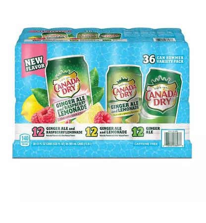 Canada Dry Ginger Ale Summer Variety Pack (12 fl. oz., 36 pk.)