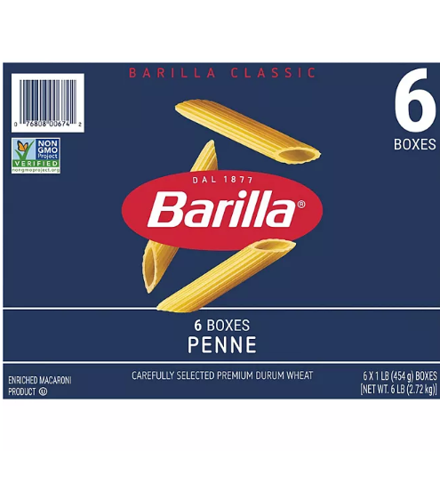 Barilla Classic Blue Box Pasta Penne (16 oz., 6 pk.)