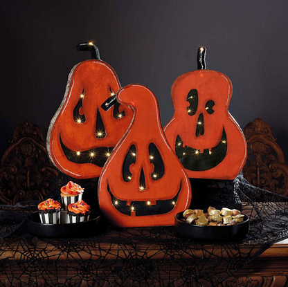 burton + BURTON Set of 3 Pre-Lit Jack-O-Lanterns