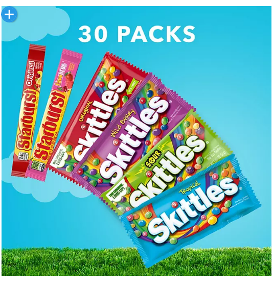 Starburst and Skittles Chewy Candy Variety Box (62.79 oz., 30 ct.)