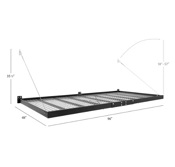 NewAge Products Pro Series 4' x 8' Wall-Mounted Steel Shelf