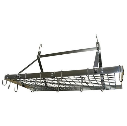 Range Kleen Rectangle Stainless Steel Hanging Pot Rack