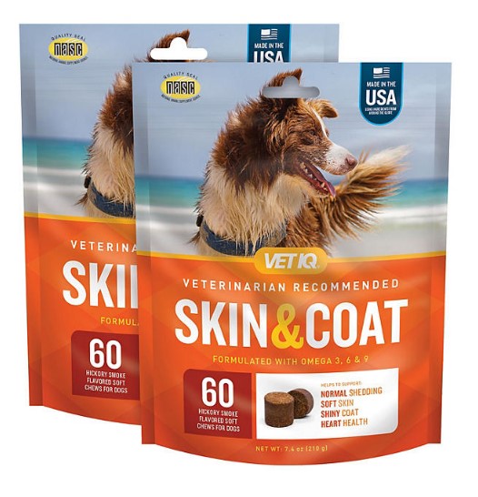 VETIQ Skin & Coat Soft Dog Chews, Hickory Smoke Flavored (60 ct., 2 pk.)