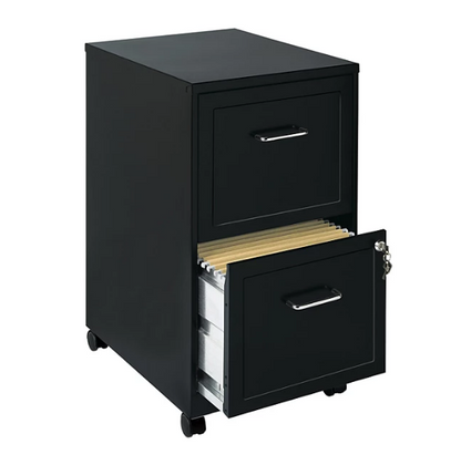 Hirsh 18" Deep 2-Drawer Mobile Letter Width Vertical File Cabinet (Assorted Colors)