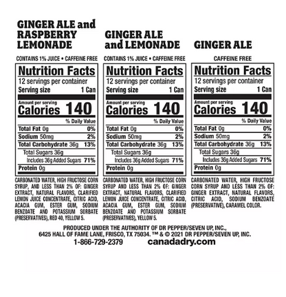 Canada Dry Ginger Ale Summer Variety Pack (12 fl. oz., 36 pk.)