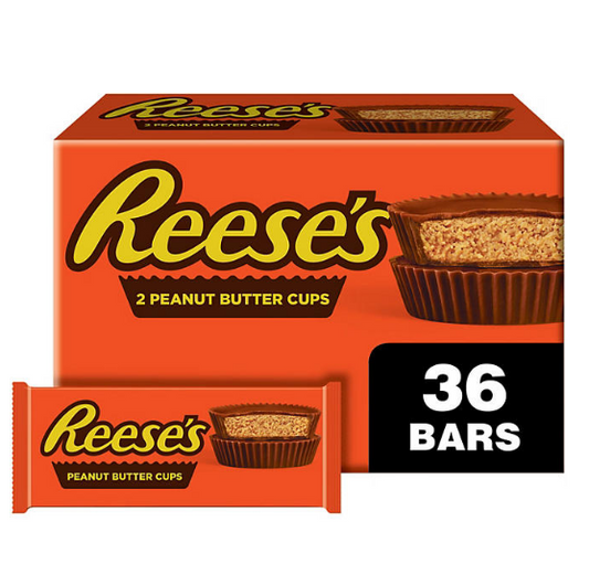 Reese's Milk Chocolate Full Size, Individually Wrapped, Gluten Free Peanut Butter Cups Candy Packs (1.5 oz., 36 ct.)