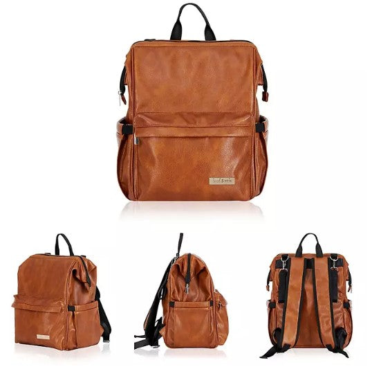 Hannah & Sophia Soho Traverse Diaper Backpack, Cognac