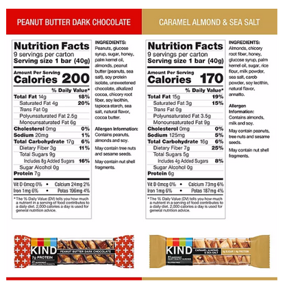 KIND Peanut Butter Dark Chocolate and Caramel Almond & Sea Salt (18 ct.)