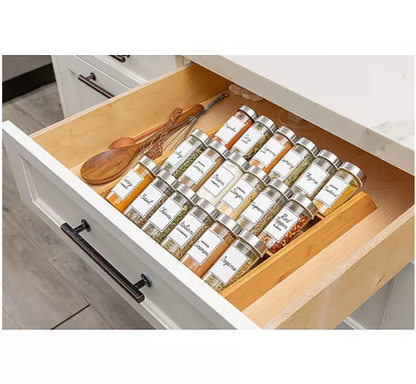 Orii 18-Jar Bamboo Counter To Drawer Spice Rack